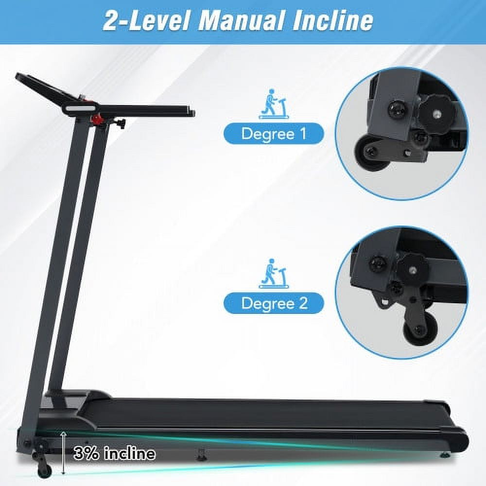Folding Treadmills Walking Pad for Home Office, 2.5HP Treadmill with Incline Bluetooth Speaker 7.5MPH 265LBS Capacity Treadmill for Running