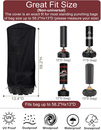 Freestanding Heavy Bag Protective Cover - Waterproof Outdoor Cover for Boxing Equipment