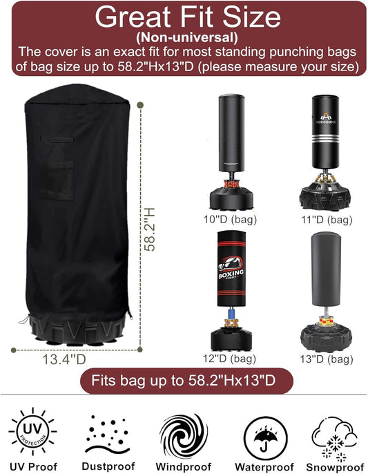 Freestanding Heavy Bag Protective Cover - Waterproof Outdoor Cover for Boxing Equipment