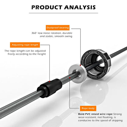 Jump Rope Crossfit Boxing Weighted Adult Ball Bearing Beaded Fitness Gym Speed