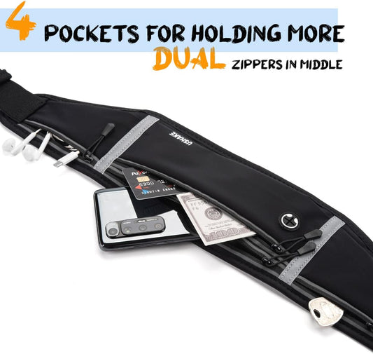 Slim Running Belt, Workout Fanny Pack for Men Women,Exercise Waist Pack for Apple Iphone Holder, Runner Belt for Running Walking Cycling Camping Gym