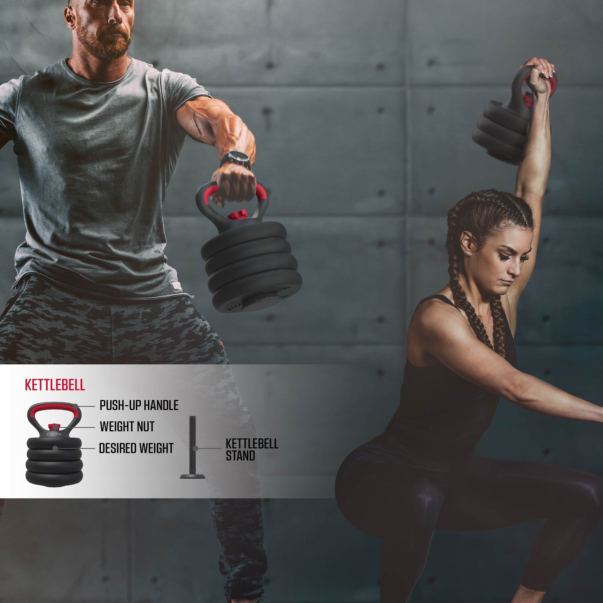 Smartbell 60 lbs 4-in-1 Adjustable Dumbbell, Barbell, and Kettlebell Weight Set in Black