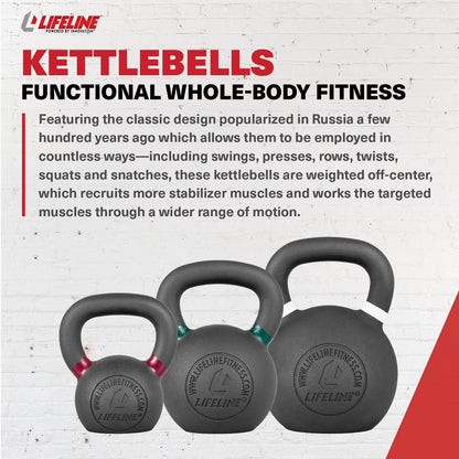 71 Lb Cast Iron Single Red Kettlebell