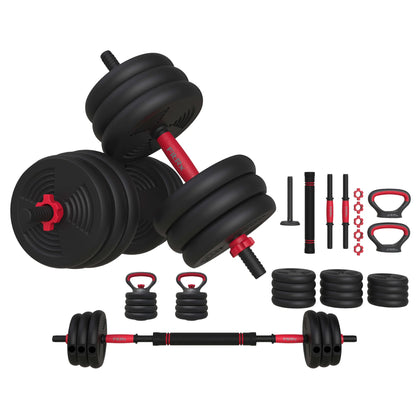 Smartbell 60 lbs 4-in-1 Adjustable Dumbbell, Barbell, and Kettlebell Weight Set in Black