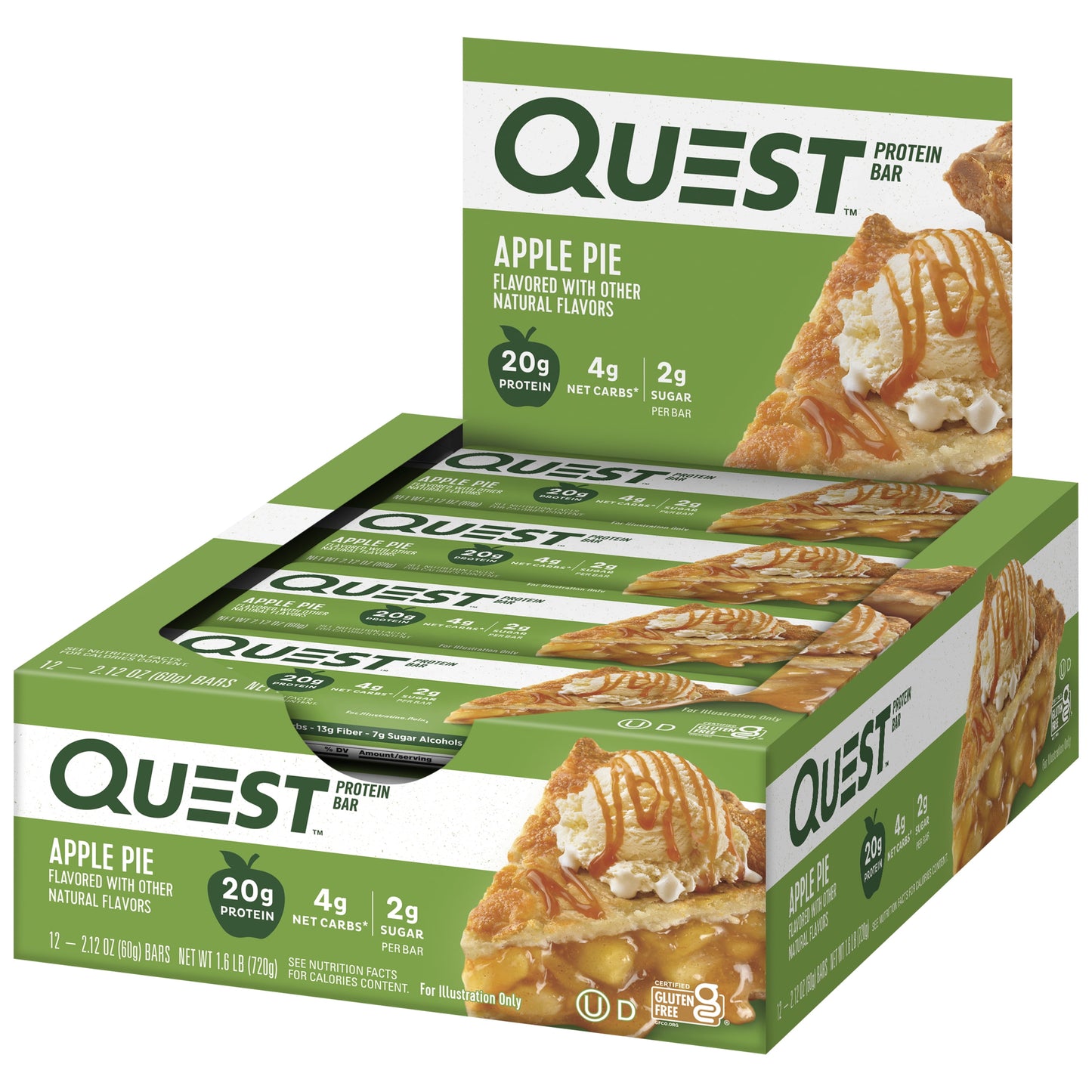 Quest Protien Bars, Low Sugar, High Protien, Apple Pie, 12 Count