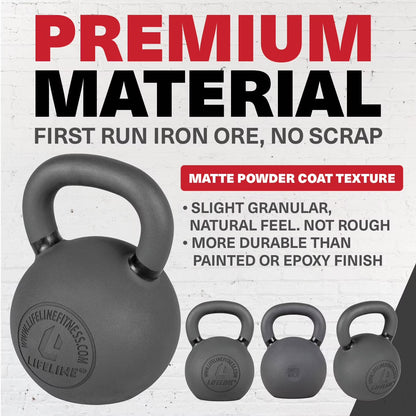 71 Lb Cast Iron Single Red Kettlebell