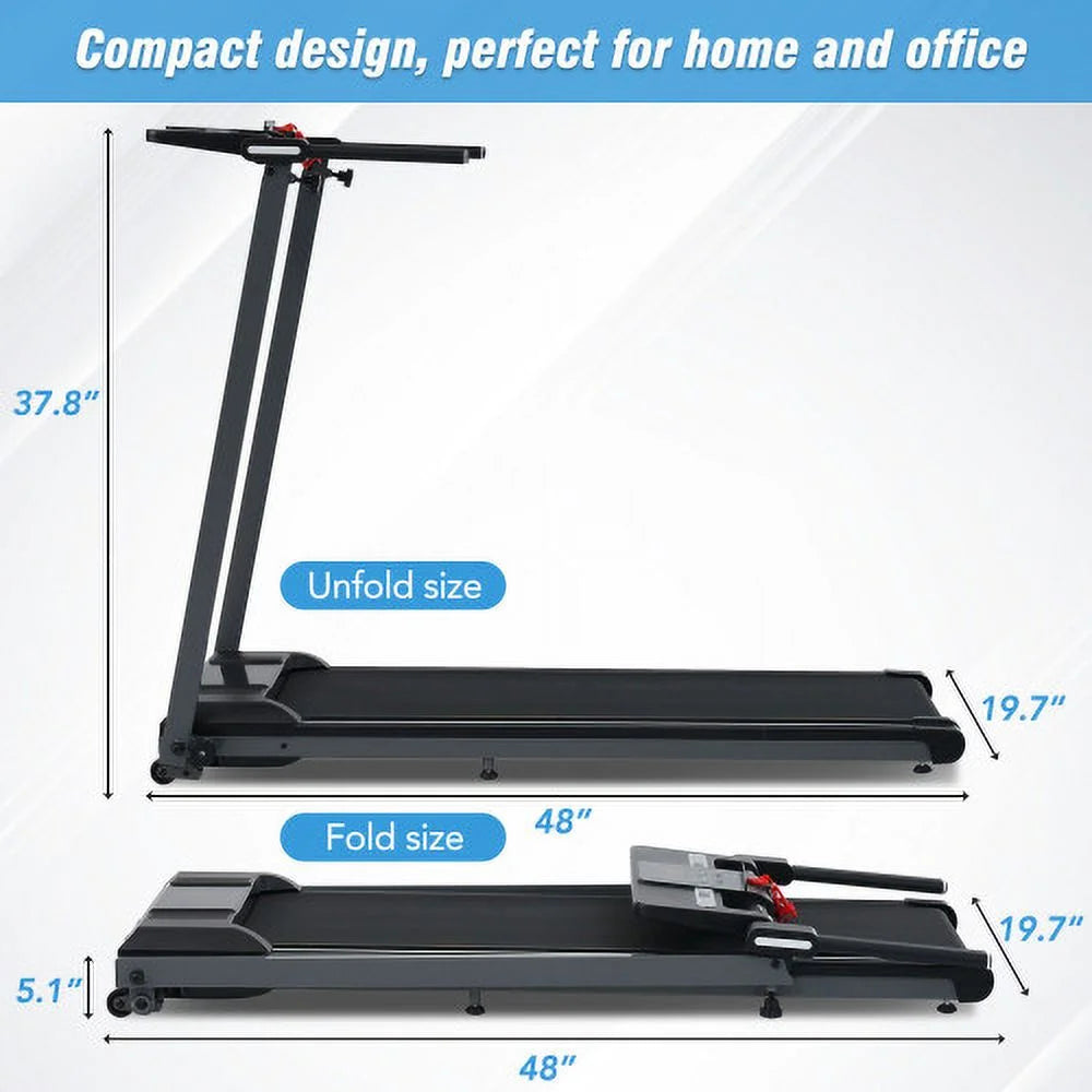 Folding Treadmills Walking Pad for Home Office, 2.5HP Treadmill with Incline Bluetooth Speaker 7.5MPH 265LBS Capacity Treadmill for Running