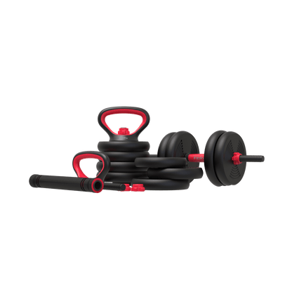 Smartbell 60 lbs 4-in-1 Adjustable Dumbbell, Barbell, and Kettlebell Weight Set in Black