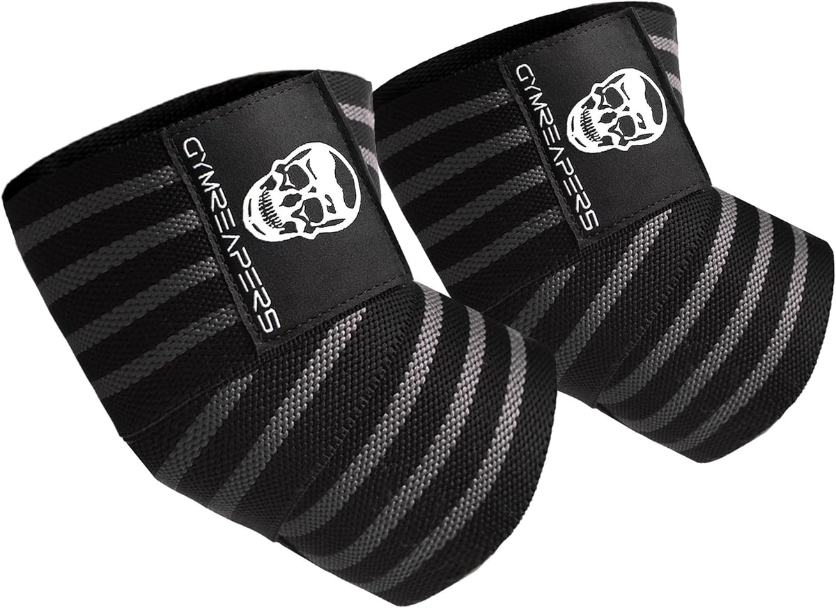 Weightlifting Elbow Wraps (1 Pair) - Flexible 40'' Elbow Compression Strap & Joint Support Brace - for Bench Press, Powerlifting, and Pressing